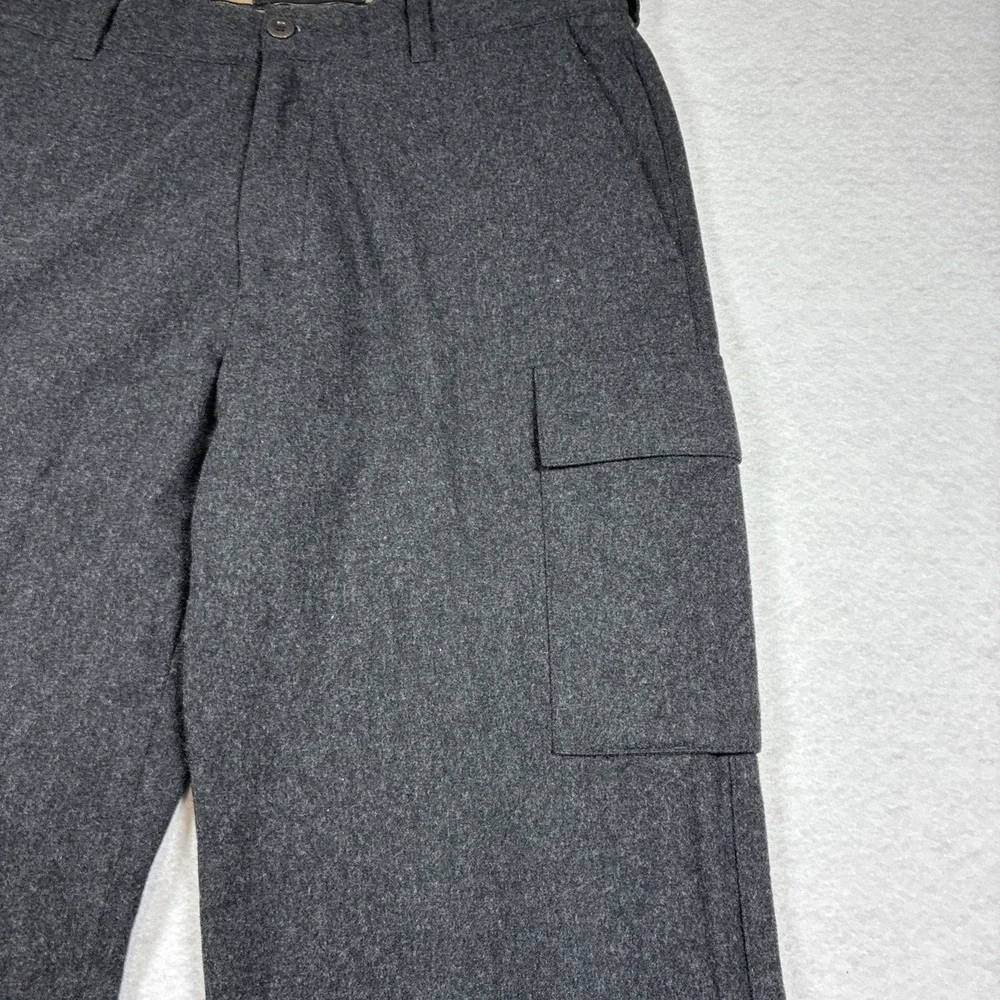 Vintage Banana Republic Dawson Wool Cargo‎ Pants Y2K Mens 36x32 Charcoal Gray